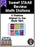 4th Grade Math Sweet STAAR Review Stations TEKS Based