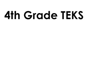 Preview of 4th Grade Math TEKS