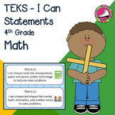 2014 4th Grade Math TEKS I Can Statements
