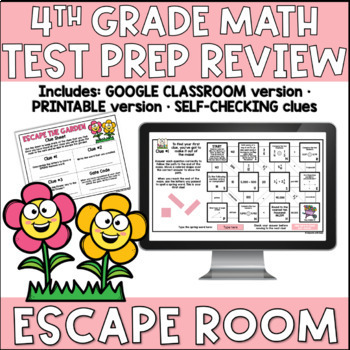 Preview of 4th Grade Math TEST PREP REVIEW Spring Escape Room State Testing