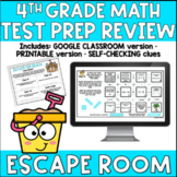 4th Grade Math TEST PREP REVIEW Summer Escape Room DIGITAL
