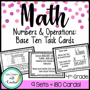 Preview of Numbers & Operations: Base Ten Task Cards Bundle (9 Sets)