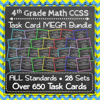 Preview of The ⭐ ULTIMATE ⭐ 4th Grade Math Task Cards Bundle