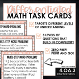 4th Grade Math Task Cards Differentiated Math Centers Two 