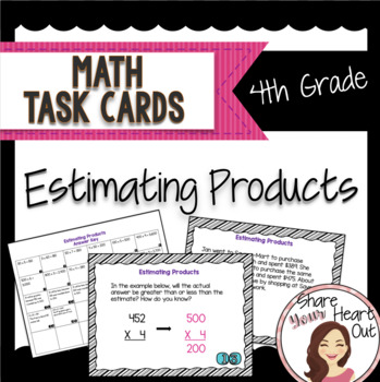 Preview of 4th Grade Math Task Cards: Estimating Products