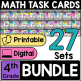 4th Grade Math Task Cards BUNDLE - 27 Sets of Printable & 