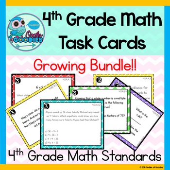 4th Grade Math Task Cards - (Growing Bundle) by Oodles of Goodies