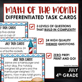 4th Grade Math Task Cards Monthly Differentiated | Math Sp