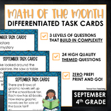 4th Grade Math Task Cards Monthly Differentiated | Math Sp