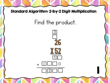 4th Grade Math Task Cards: Multiplying 2-by-2 Digits with Standard ...