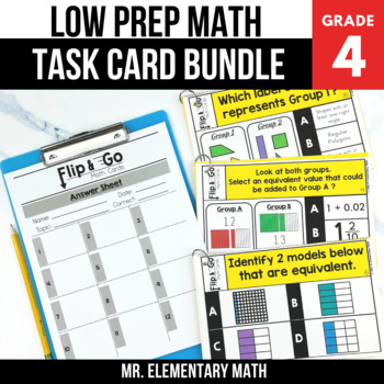 Preview of 4th Grade Math Task Cards & Review - Early Finisher Activities