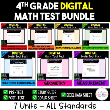 Preview of 4th Grade Math Test Bundle {Digital}