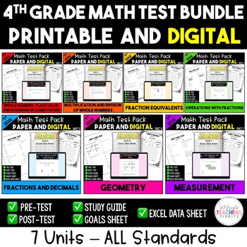 Preview of 4th Grade Math Test Bundle {Digital & Printable}