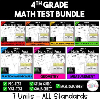 Preview of 4th Grade Math Test Bundle {Printable}