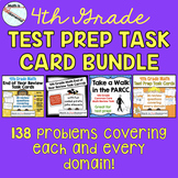 4th Grade Math Test Prep Bundle - 4 sets of coded joke task cards