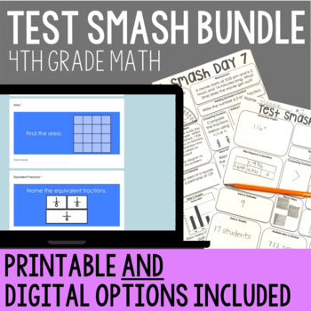 Preview of 4th Grade Math Test Prep Bundle - Daily Math Spiral Review - Print and Digital
