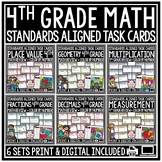 4th Grade Math Test Prep Review Problem Solving Task Cards