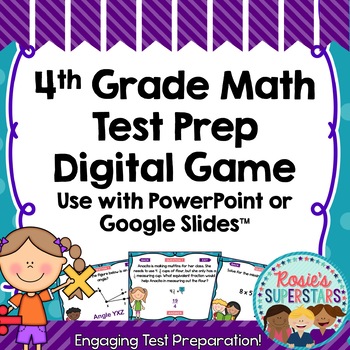 Preview of 4th Grade Math Test Prep Digital Game For PowerPoint and Google Slides™