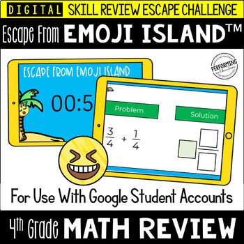 Preview of 4th Grade Math Test Prep Game | Digital Escape Room | Paperless Google