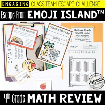 Preview of 4th Grade Math Test Prep Game | Easy-Prep Escape Room | End of Year Review