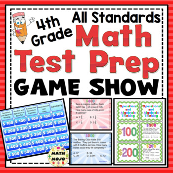 Preview of 4th Grade Math Test Prep Game Show (All Standards Review)