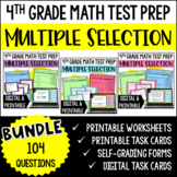 4th Grade Math Test Prep: Multiple Select Questions BUNDLE