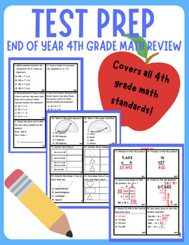 Preview of 4th Grade Math Test Prep Packet and Answer Key