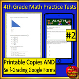 4th Grade Math Practice Test Printable and Google Forms Sp