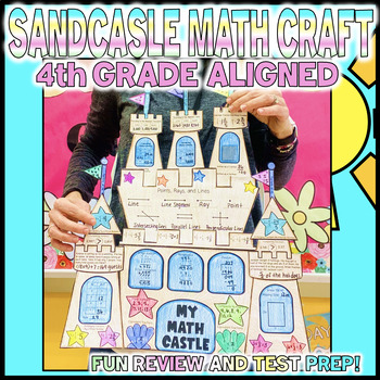 Preview of 4th Grade Math Test Prep Review Spring and Summer Sandcastle Craft Bulletin