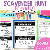 4th Grade Math Test Prep Scavenger Hunt Bundle