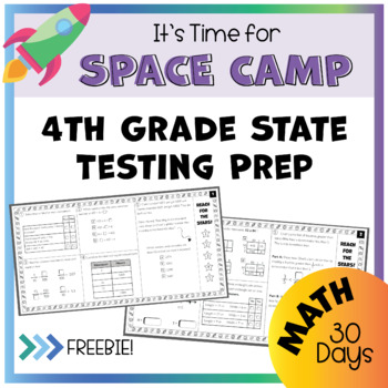 Preview of 4th Grade Math Test Prep - State Testing End of Year Review Space Camp - FREEBIE