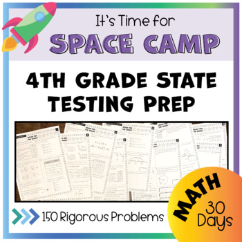 Preview of 4th Grade Math Test Prep Review & Practice for Smarter Balanced/STAAR/ISAT/MAP