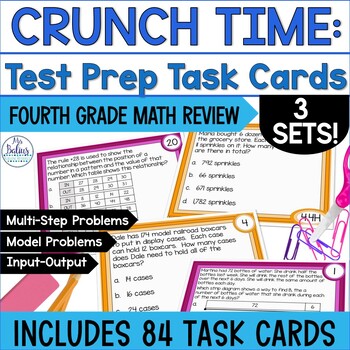 Preview of 4th Grade Math Texas Test Prep Task Cards 4.4H 4.5A 4.5B Bundle