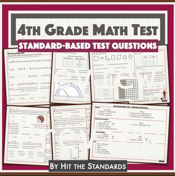 Preview of 4th Grade Math Test Standard Based Review Benchmark Pretest STAAR End of Year