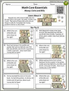 4th Grade Math Time And Money Worksheets Print And Digital Versions