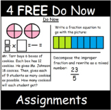 4th Grade Math Visual Lesson Plan: 4 FREE DO NOW ASSIGNMEN