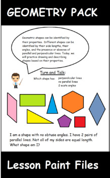 Preview of 4th Grade Math Visual Lesson Plans: Geometry Pack