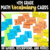 4th Grade Math Vocab Cards: Geometry, Measurement, Fractio