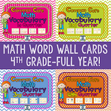 4th Grade Math Vocabulary Cards BUNDLE