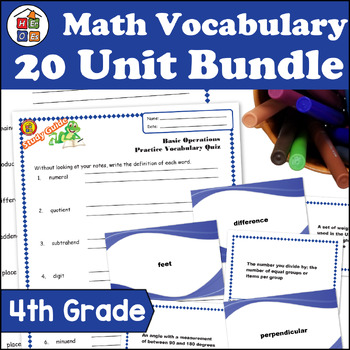 Preview of 4th Grade Math Vocabulary | Full Year Bundle