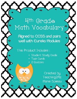 Preview of 4th Grade Math Vocabulary Module 1