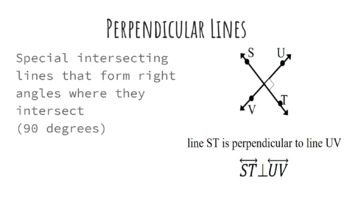 Preview of 4th Grade Math Vocabulary Slides - Types of Lines