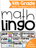 4th Grade Math Vocabulary Word Wall Cards