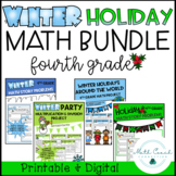 4th Grade Math Winter Holiday BUNDLE | Fourth Grade Winter