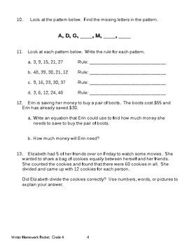 4th grade math winter packet skill practice for winter break print