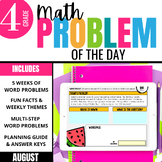 4th Grade Math Word Problem of the Day | August Digital Ma