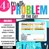 4th Grade Math Word Problem of the Day | December Digital 