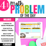 4th Grade Math Word Problem of the Day | February Digital 