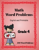 4th Grade Math Word Problems  ( 100 word problems): Printa