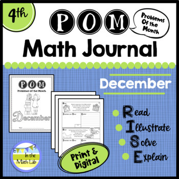 Preview of 4th Grade Math Word Problems DECEMBER Journal - 3 Formats Included